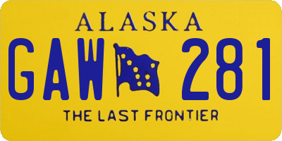 AK license plate GAW281