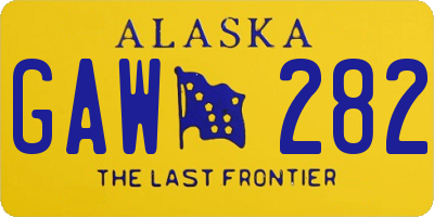 AK license plate GAW282