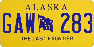 AK license plate GAW283
