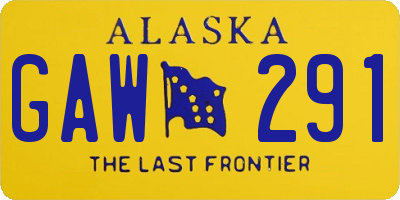 AK license plate GAW291