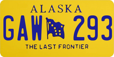 AK license plate GAW293