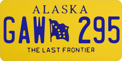 AK license plate GAW295