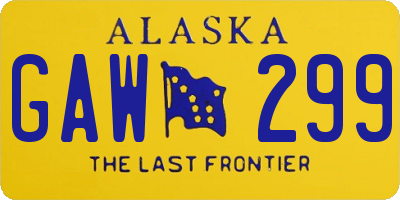 AK license plate GAW299