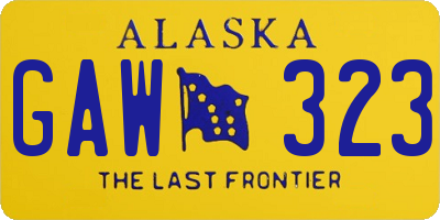 AK license plate GAW323