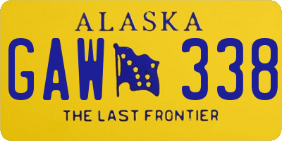 AK license plate GAW338