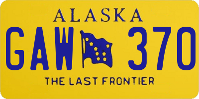 AK license plate GAW370