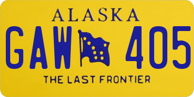 AK license plate GAW405