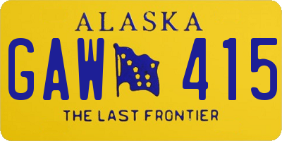 AK license plate GAW415