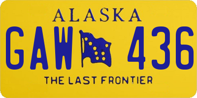 AK license plate GAW436