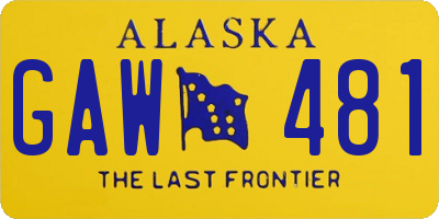 AK license plate GAW481