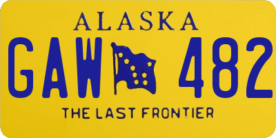 AK license plate GAW482