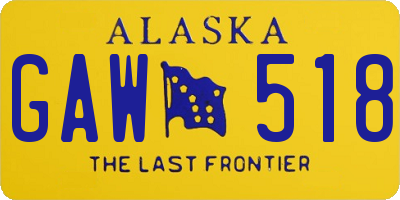 AK license plate GAW518