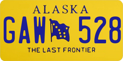 AK license plate GAW528