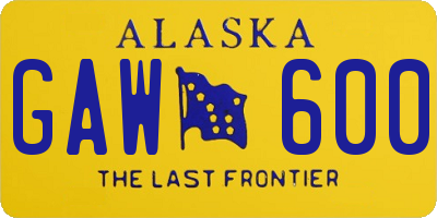 AK license plate GAW600