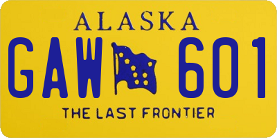 AK license plate GAW601