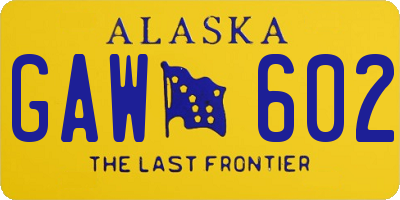 AK license plate GAW602