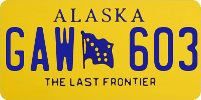 AK license plate GAW603