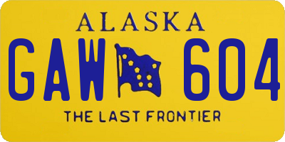 AK license plate GAW604
