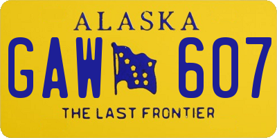 AK license plate GAW607