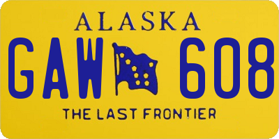 AK license plate GAW608