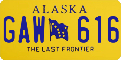 AK license plate GAW616