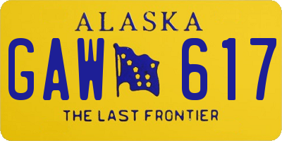 AK license plate GAW617