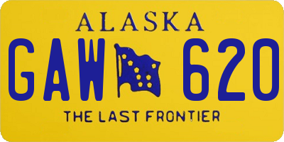 AK license plate GAW620