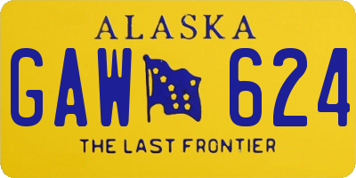 AK license plate GAW624
