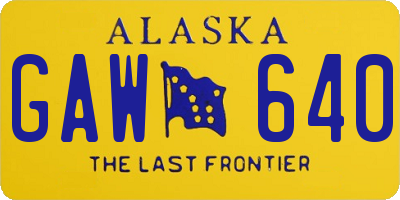 AK license plate GAW640