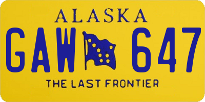 AK license plate GAW647