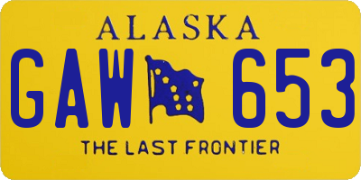 AK license plate GAW653