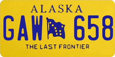 AK license plate GAW658