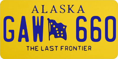 AK license plate GAW660