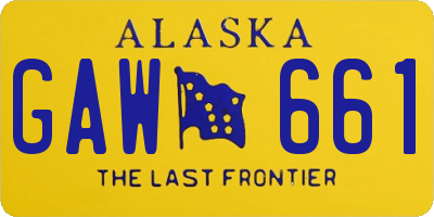 AK license plate GAW661