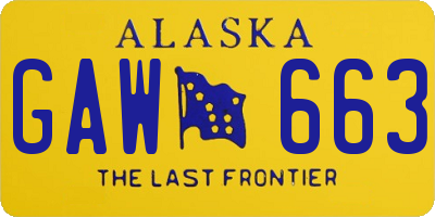 AK license plate GAW663