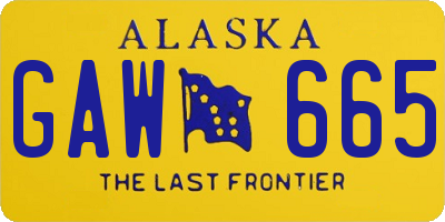 AK license plate GAW665