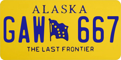 AK license plate GAW667