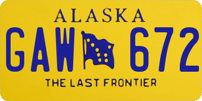 AK license plate GAW672