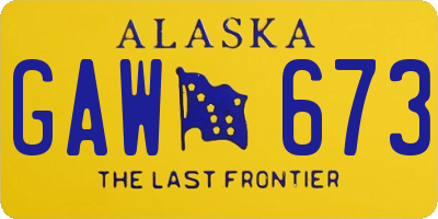 AK license plate GAW673