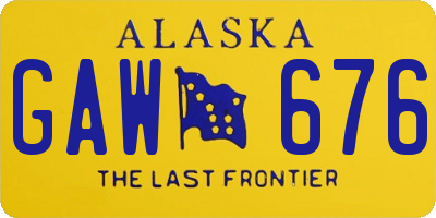 AK license plate GAW676