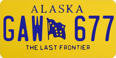 AK license plate GAW677