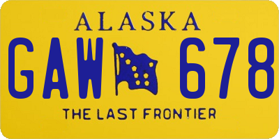 AK license plate GAW678