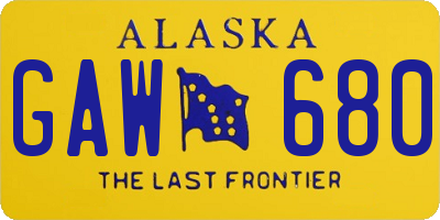 AK license plate GAW680