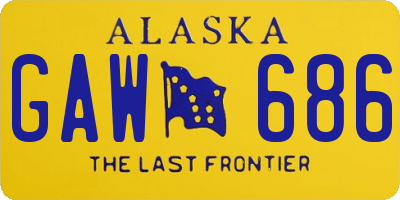 AK license plate GAW686