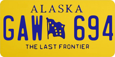 AK license plate GAW694