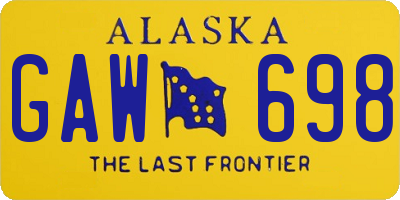 AK license plate GAW698