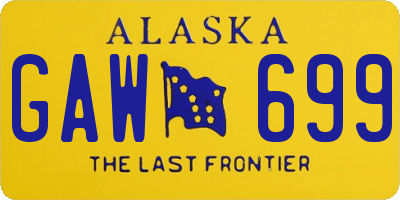 AK license plate GAW699
