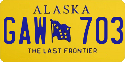 AK license plate GAW703
