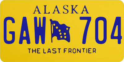 AK license plate GAW704