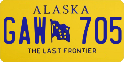 AK license plate GAW705